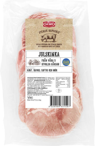 Julskinka rapsgris skivad Sverige