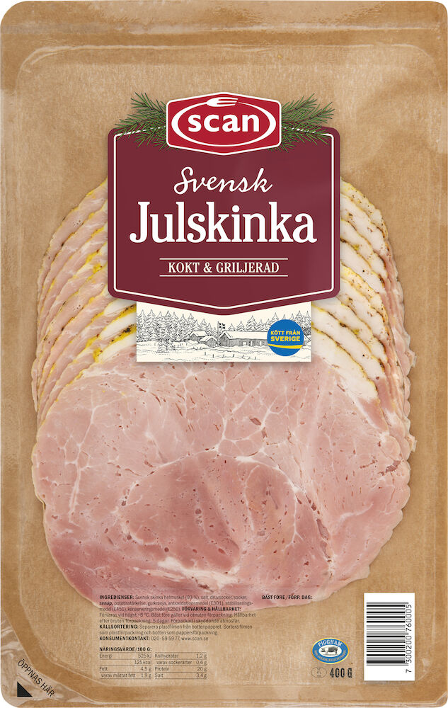 Julskinka skivad
