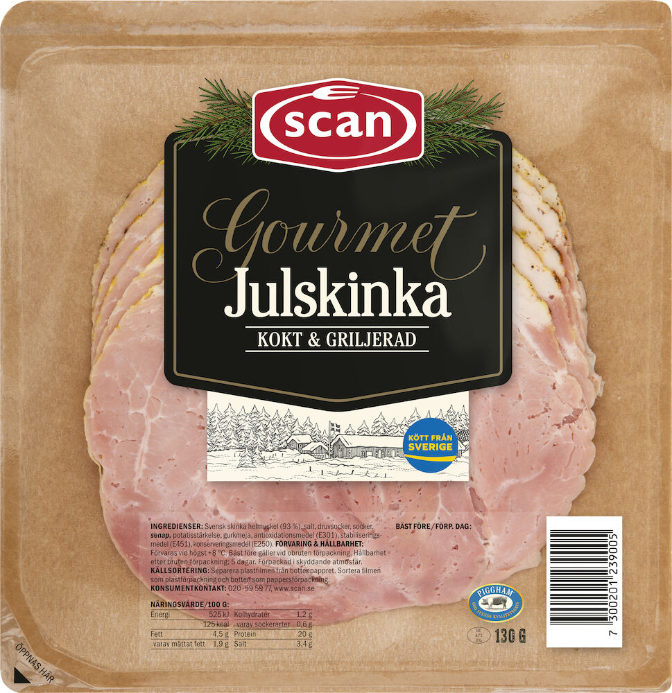Julskinka skivad