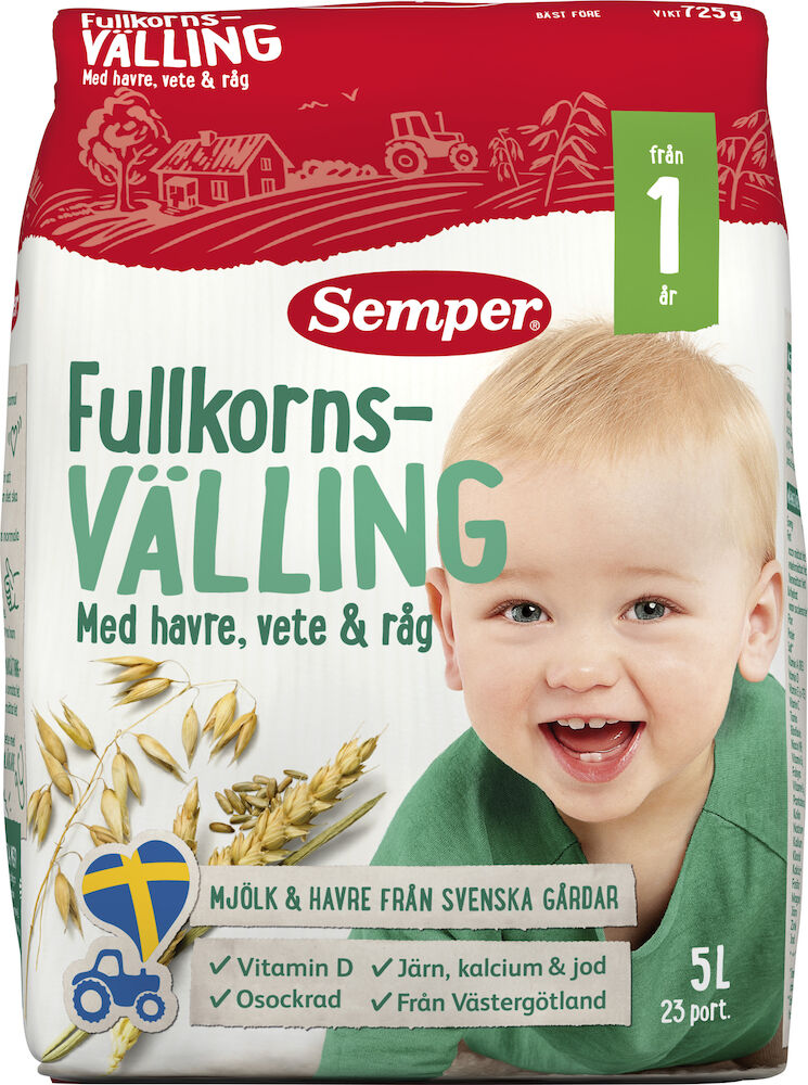 Fullkornsvälling Havre Vete & Råg 1 År