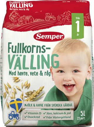 Fullkornsvälling Havre Vete & Råg 1 År