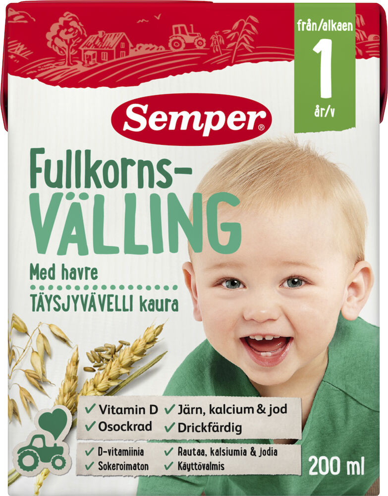 Fullkornsvälling med Havre 1 År Drickfärdig