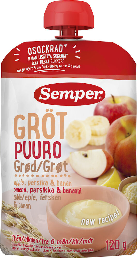 Gröt Äpple & Persika 6 Mån