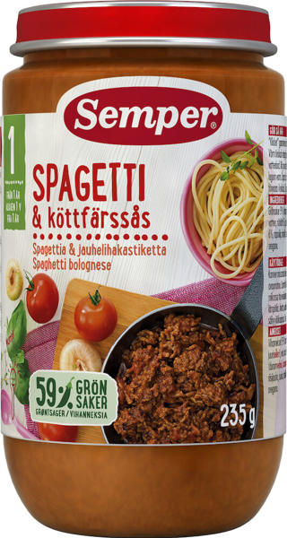 Spaghetti Köttfärssås 1 År