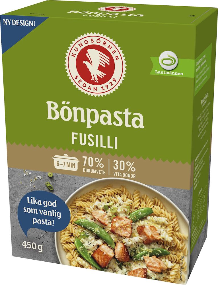 Bönpasta Fusilli 30% vita bönor
