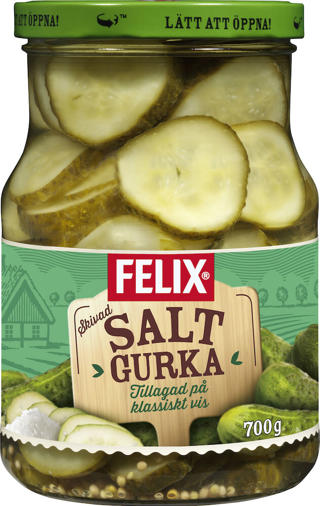 Saltgurka skivad
