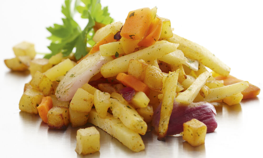 Vegetarisk pytt med rotfrukter