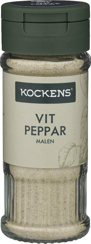 Vitpeppar malen glasburk