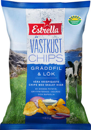 Västkustchips Gräddfil lök
