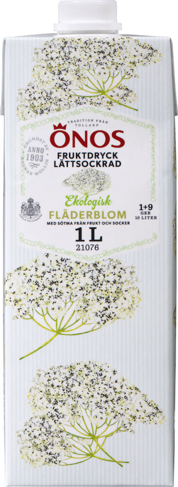 Lättsockrad fruktdryck fläder 1+9 EKO
