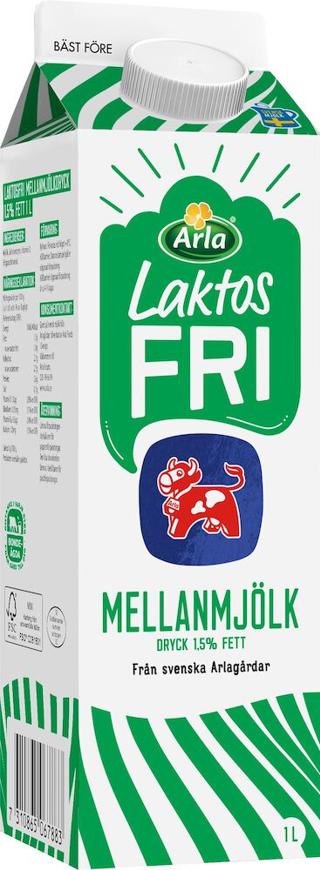 Mjölkdryck Mellan 1,5% Laktosfri