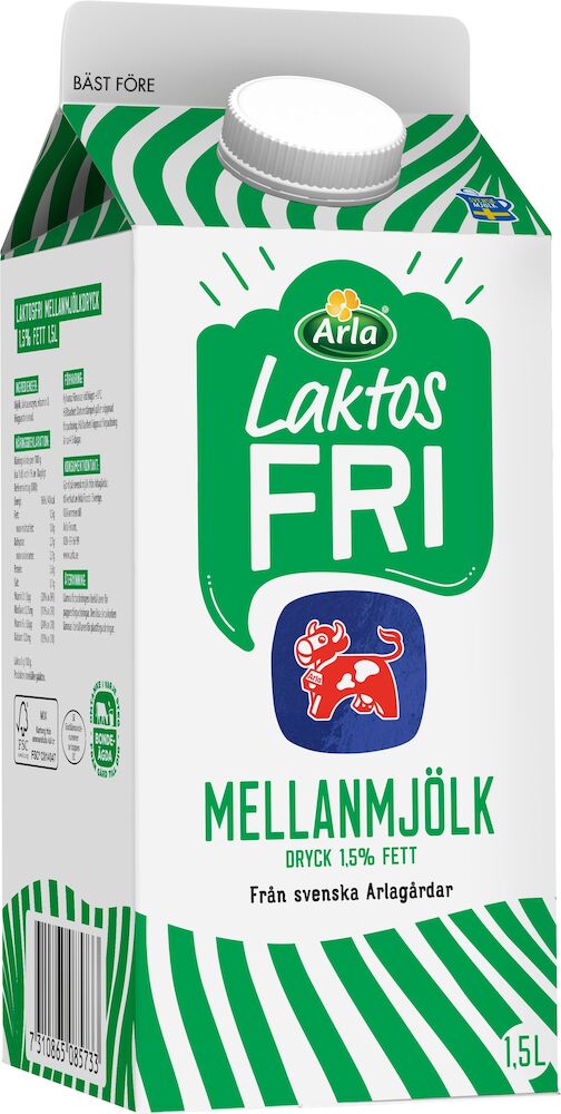 Mellanmjölk 1,5% Laktosfri