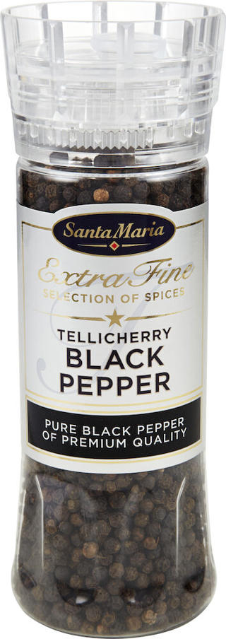 Svartpeppar hel Tellicherry kvarn