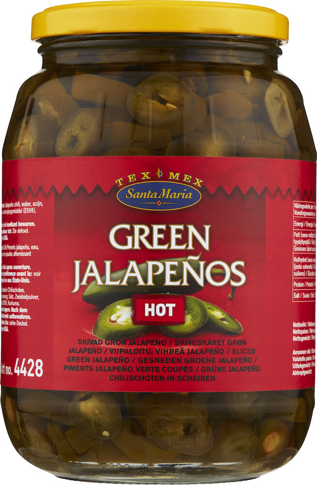Grön Jalapeno hot skivad