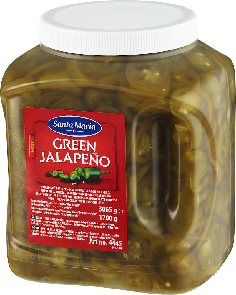 Grön Jalapeno hot skivad