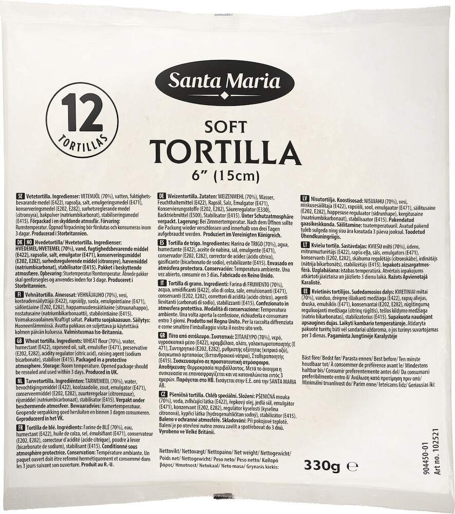 Tortilla 6"/15cm