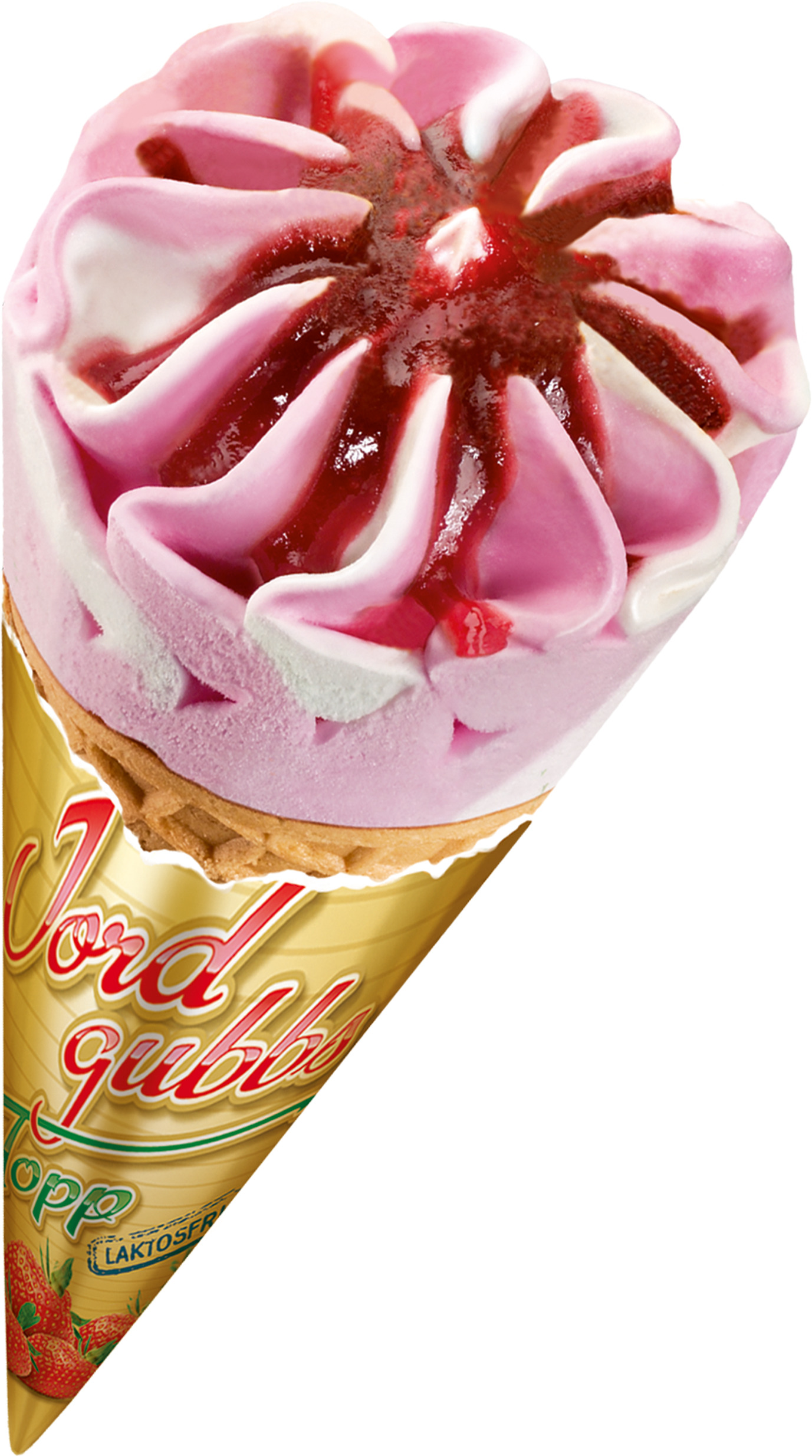 Glasstrut Jordgubbstopp Vanilj Jordgubb Laktosfri