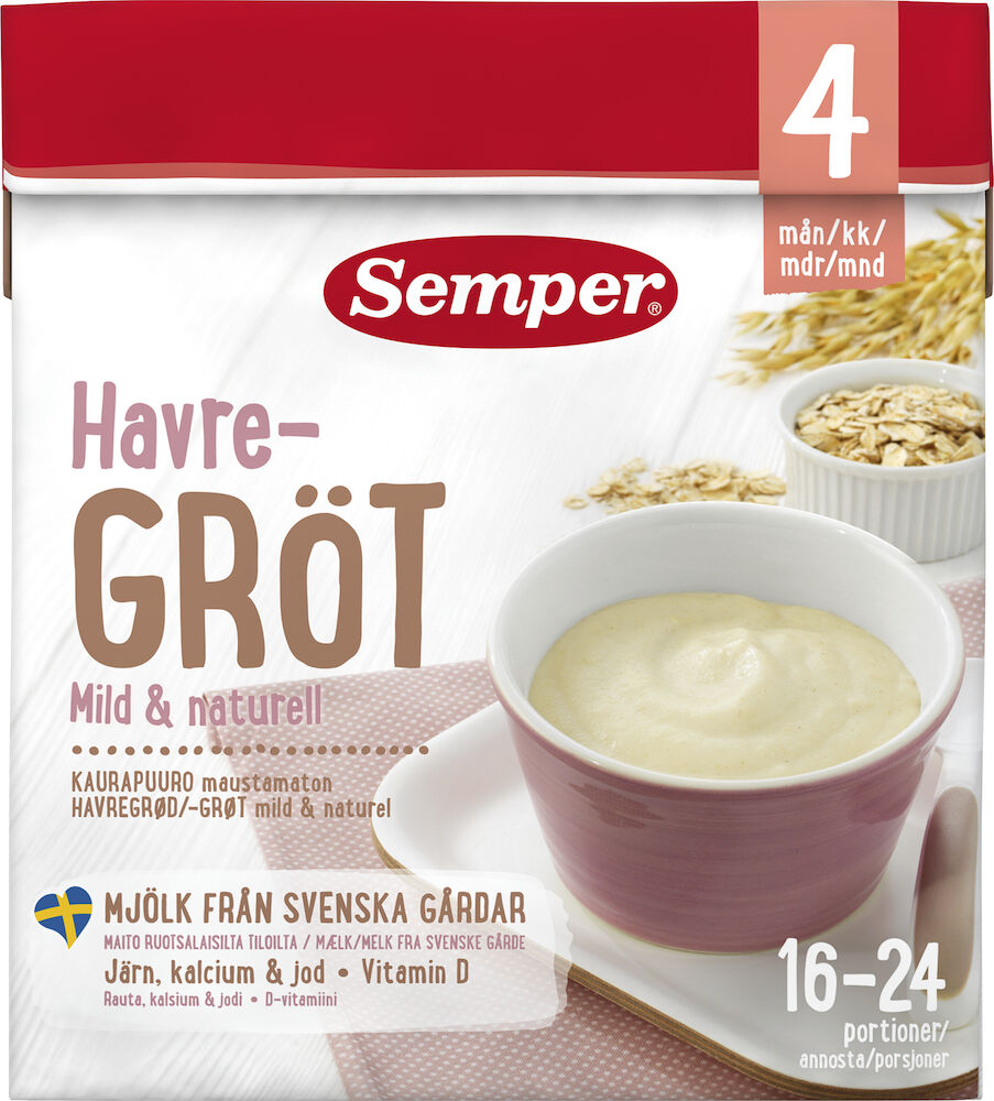 Havregröt Mild & Naturell 4 Mån