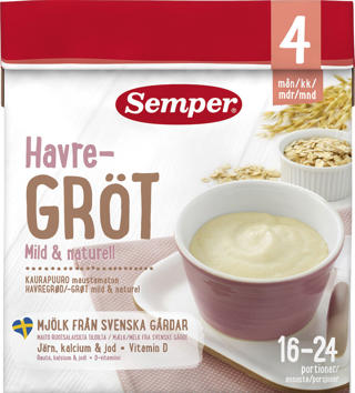Havregröt Mild & Naturell 4 Mån