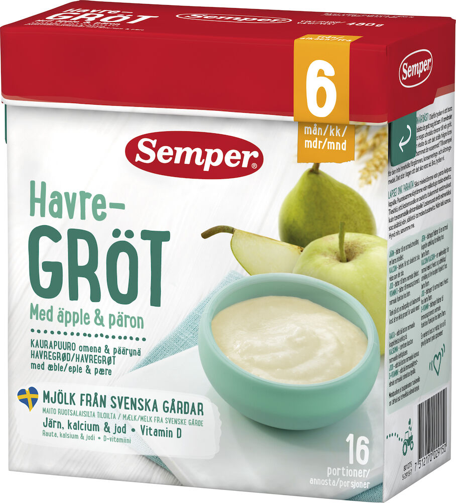 Havregröt Äpple & Päron 6 Mån