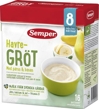 Havregröt Päron & Banan 8 Mån