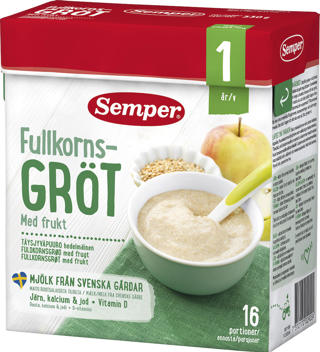 Fullkornsgröt med Frukt 1 år