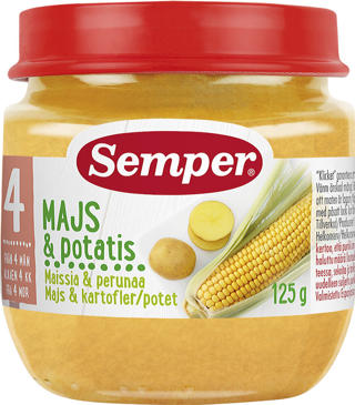 Majs & Potatispuré 4 Mån