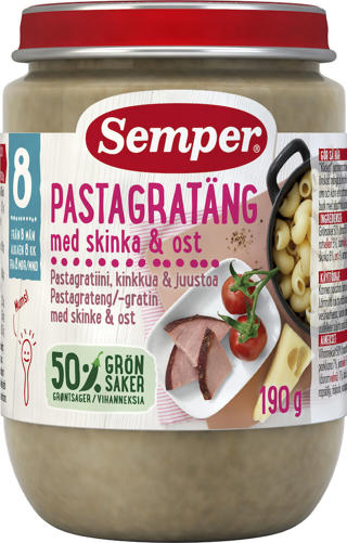 Pastagratäng med Skinka & Ost 8 Mån