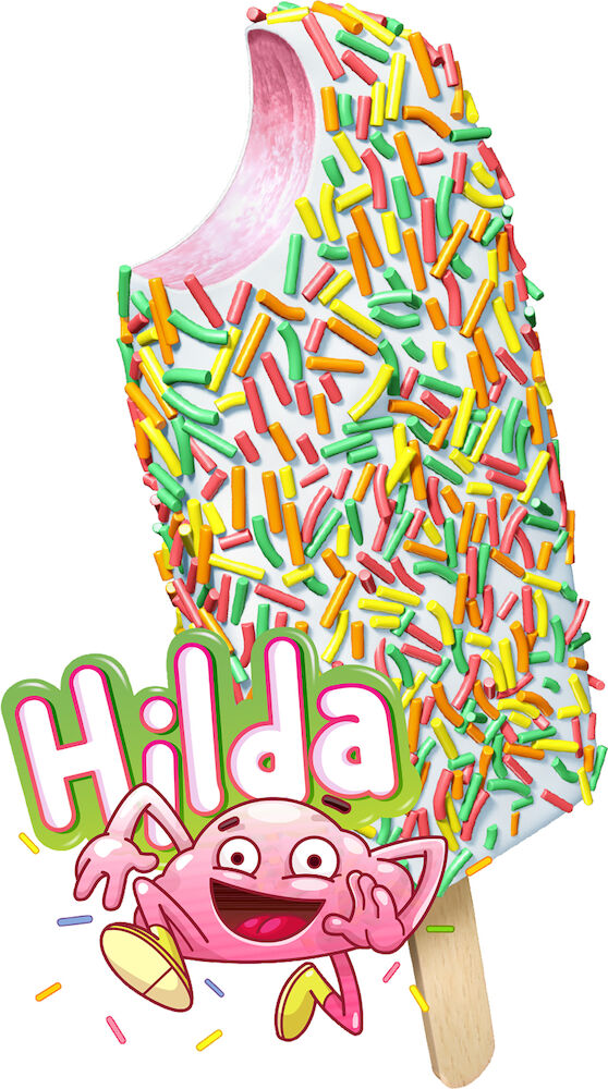 Glasspinne Hilda Jordgubb Strössel