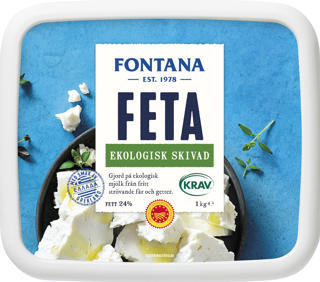 Fetaost 24% skivad KRAV