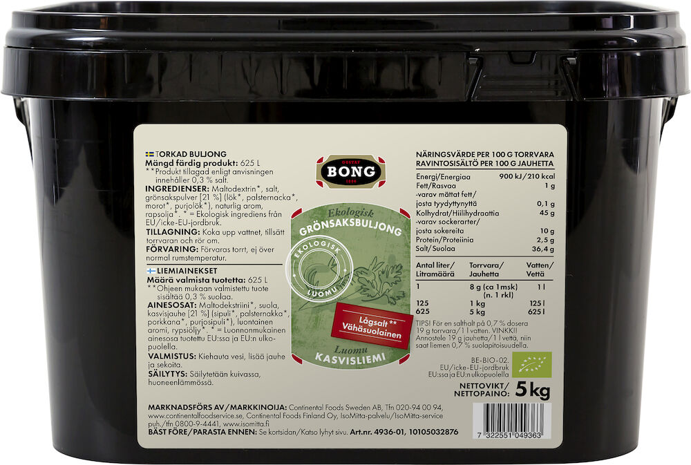 Grönsaksbuljong lågsalt 0,3% EKO