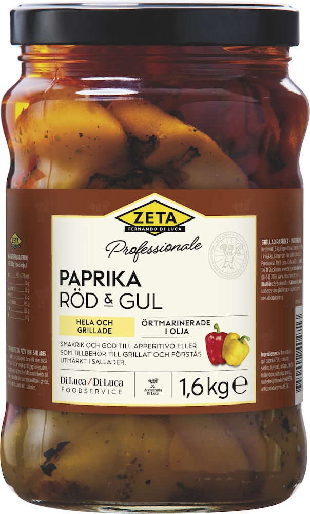 Röd gul paprika grillad
