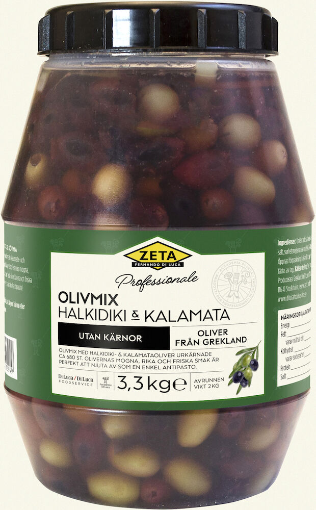 Olivmix Kalamata urkärnade och Halkidiki PET