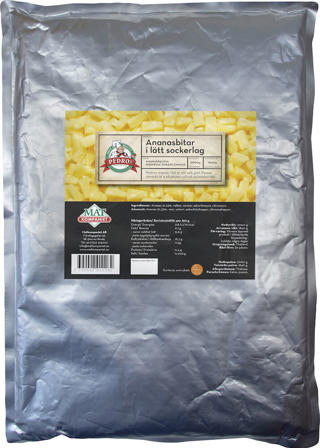 Ananas i bit sockerlag påse