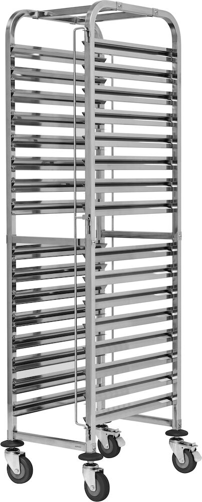 Kantinvagn rostfri 16xGN 1/1, lodräta
säkringsstänger