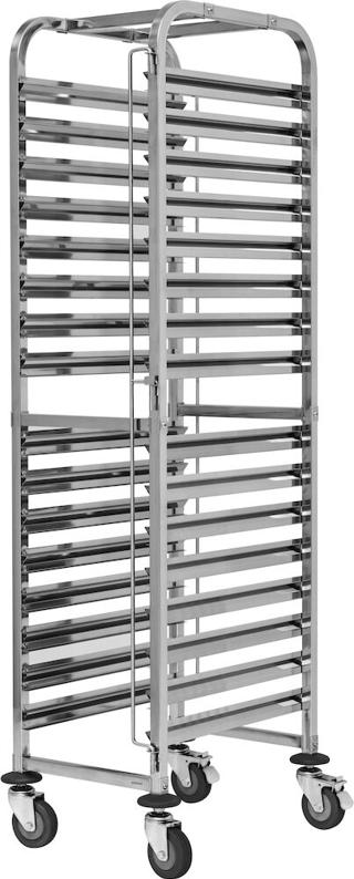 Kantinvagn rostfri 16xGN 1/1, lodräta
säkringsstänger
