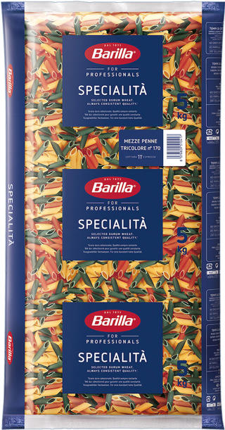Pasta mezze penne tricolore