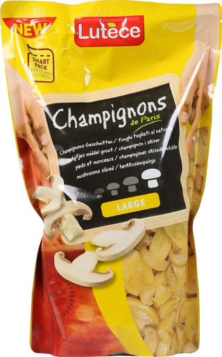 Champinjoner skivade i påse