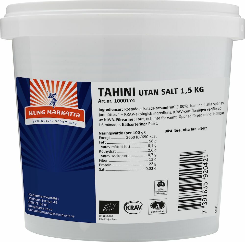 Tahini utan salt Eko KRAV