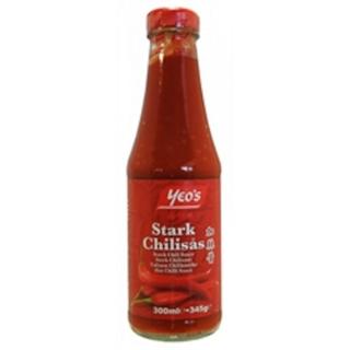 Chilisås stark glasflaska