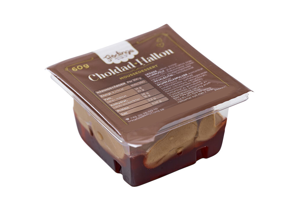 Portionsdessert Choklad Hallon