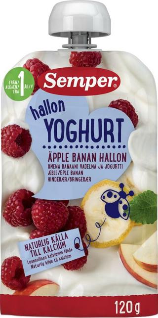 Hallonyoghurt Äpple Banan 1 År