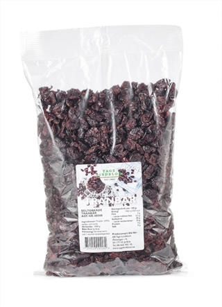 Soltorkade tranbär.