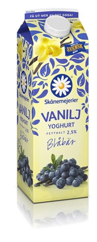 Yoghurt vanilj & blåbär 2,5%