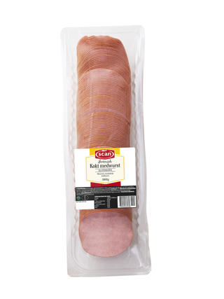 Medwurst kokt skivad