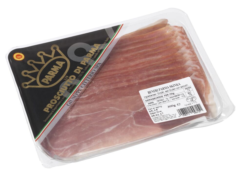 Parmaskinka DOP skivad