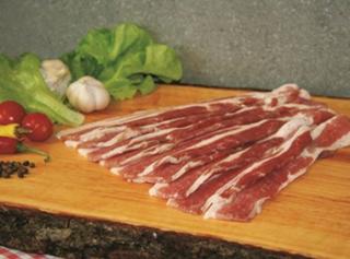 Sidfläsk rimmat skivat