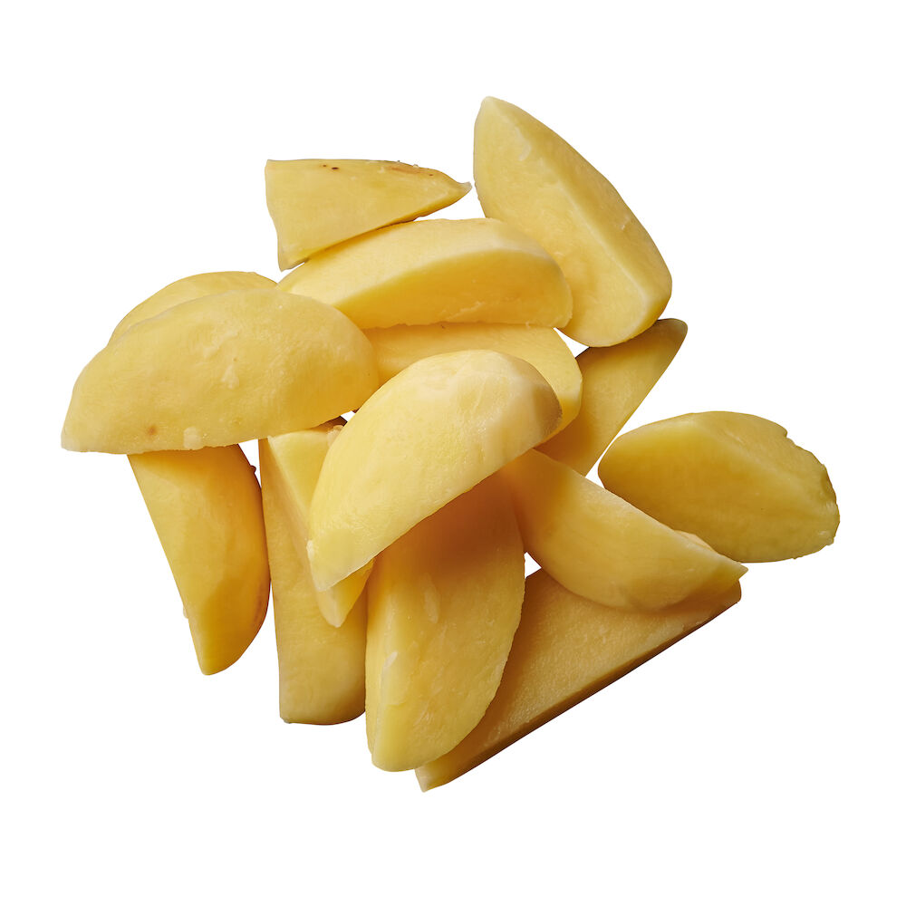 Potatis klyft utan skal