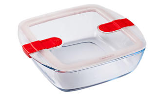 Cook & Heat Glasform med plastlock 25x22x7cm 2,2L