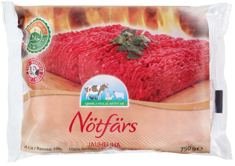 Nötfärs Halal block ca 10%